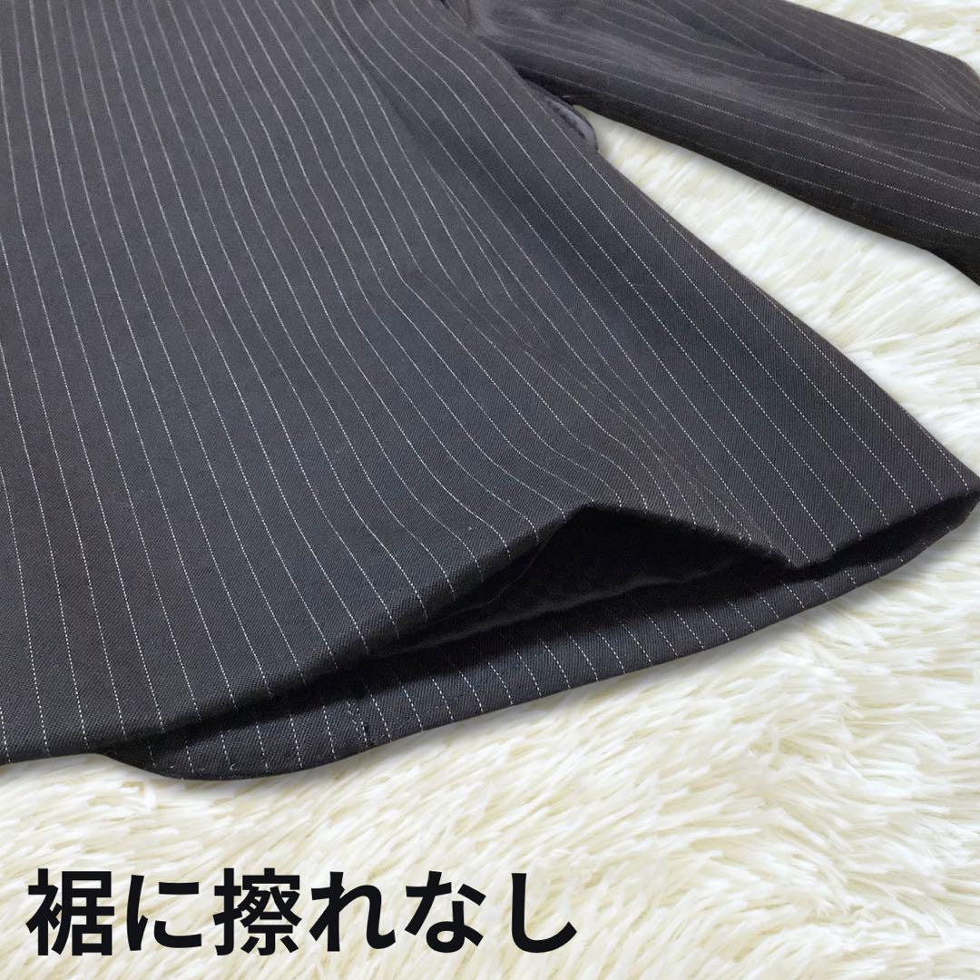 【未使用級】コムサイズム ブラック 裏地ブラックチェック柄 スリーピーススーツ