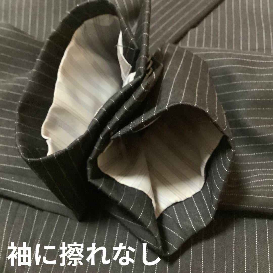 【未使用級】コムサイズム ブラック 裏地ブラックチェック柄 スリーピーススーツ