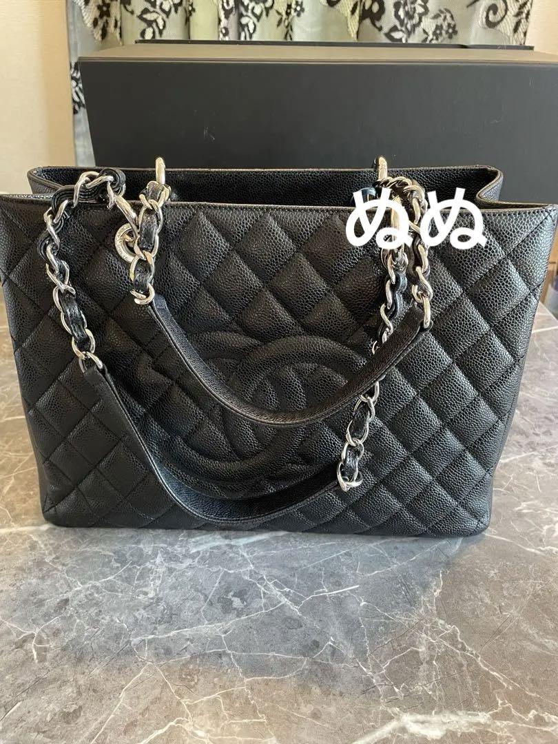 美品　CHANEL マトラッセ チェーントートバッグ　キャビアスキン