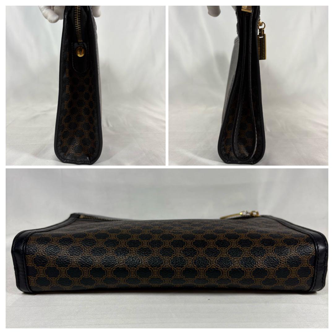 CELINE セリーヌ クラッチバッグ ブギーバッグCマカダム 黒 匿名配送 美品】セリーヌ 黒マカダム クラッチバック CELINE クラッチ