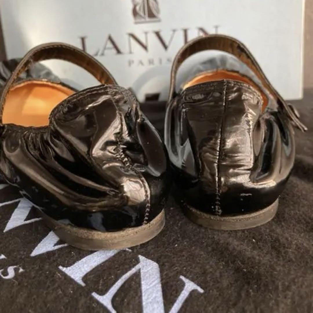 LANVIN 美品 フラットシューズ 6.7万円 エナメル ブラック
