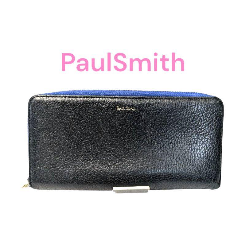 美品 PaulSmith ポールスミス ラウンドファスナー 長財布 ブラック PaulSmith ポールスミス 長財布 ラウンドファスナー ブラック