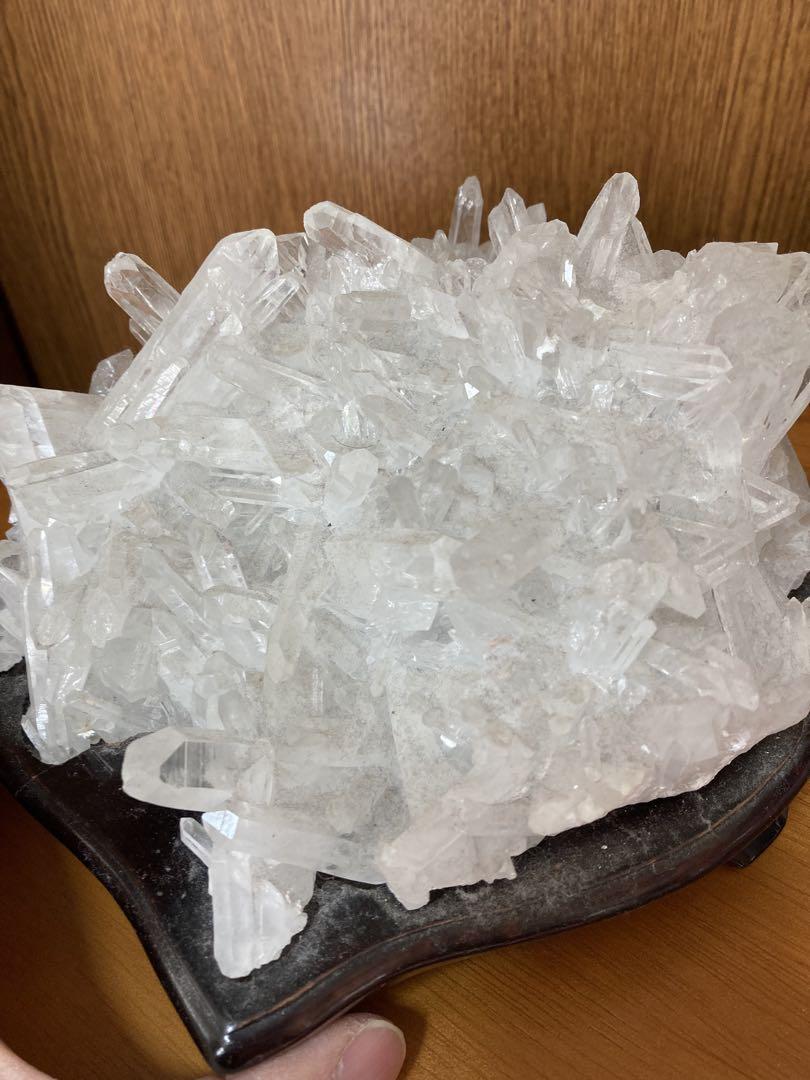 特大✨水晶クラスター　置物　台座つき