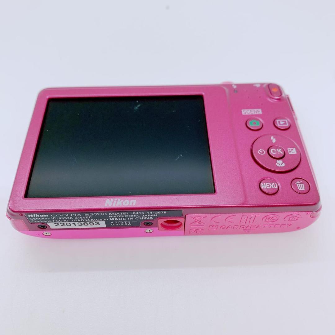 ニコン　デジタルカメラ　COOLPIX S3700 ピンク　MK0127