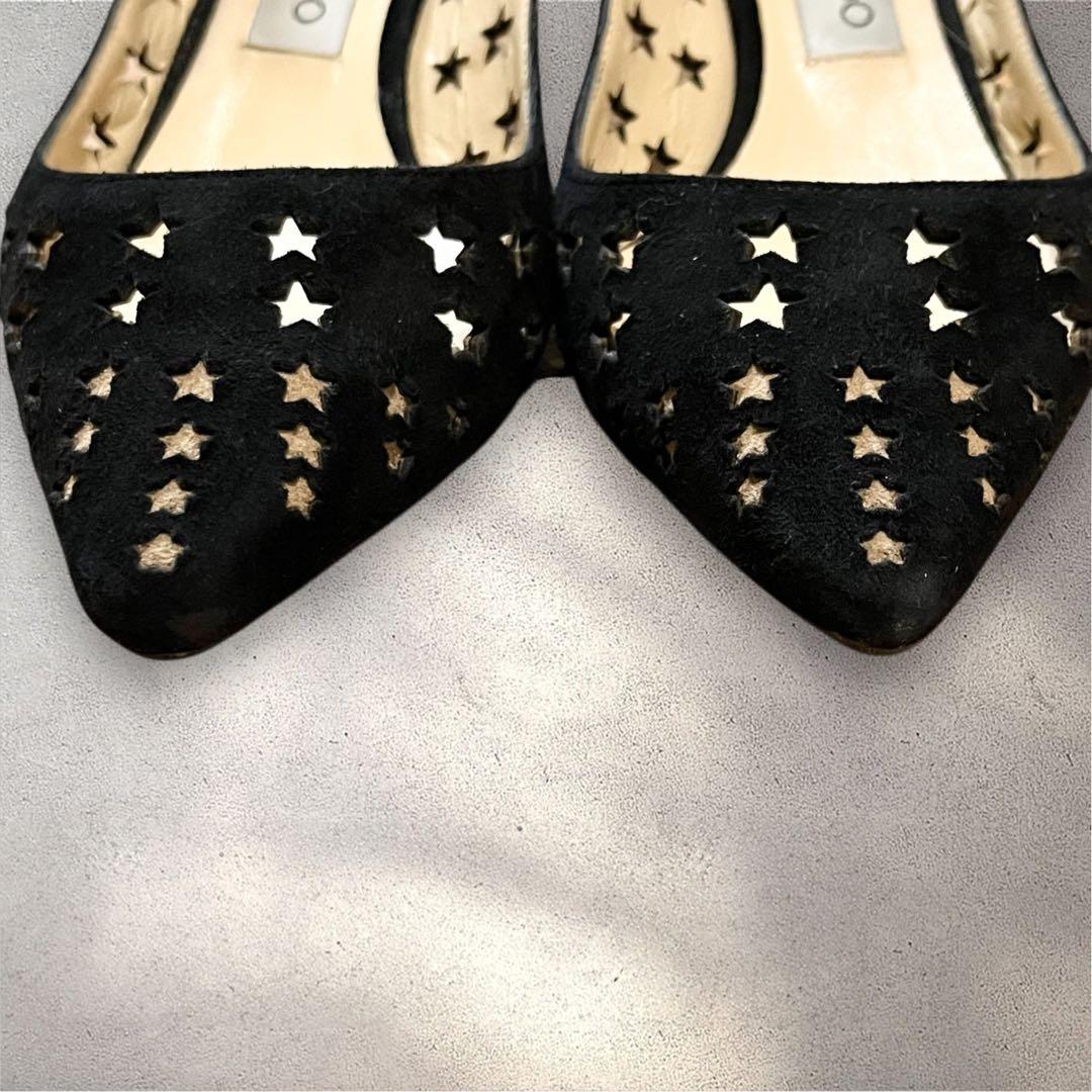 美品✨ ジミーチュウ パンプス ブラック スターパンチング スエード 37 美品✨ ジミーチュウ パンプス ブラック スターパンチング スエード 37