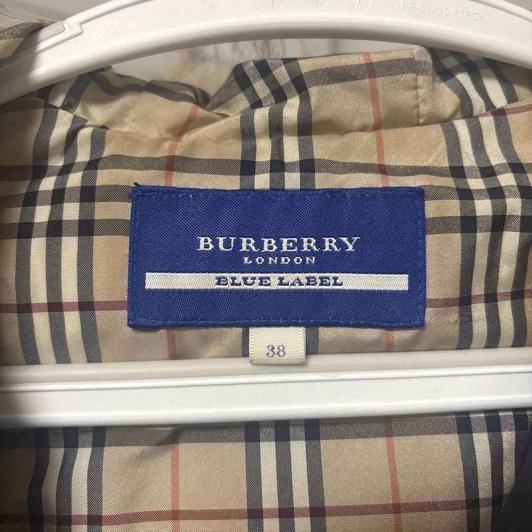 BURBERRY BLUE LABELファー付きダウンジャケット ブラック