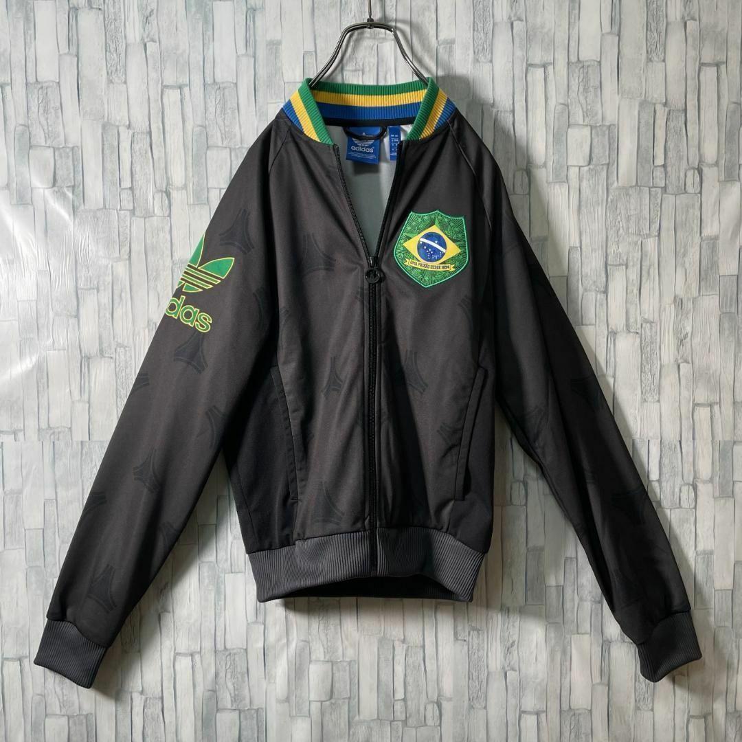 セレソンブラジルカラー adidas トラックジャケット 刺繍ロゴ S