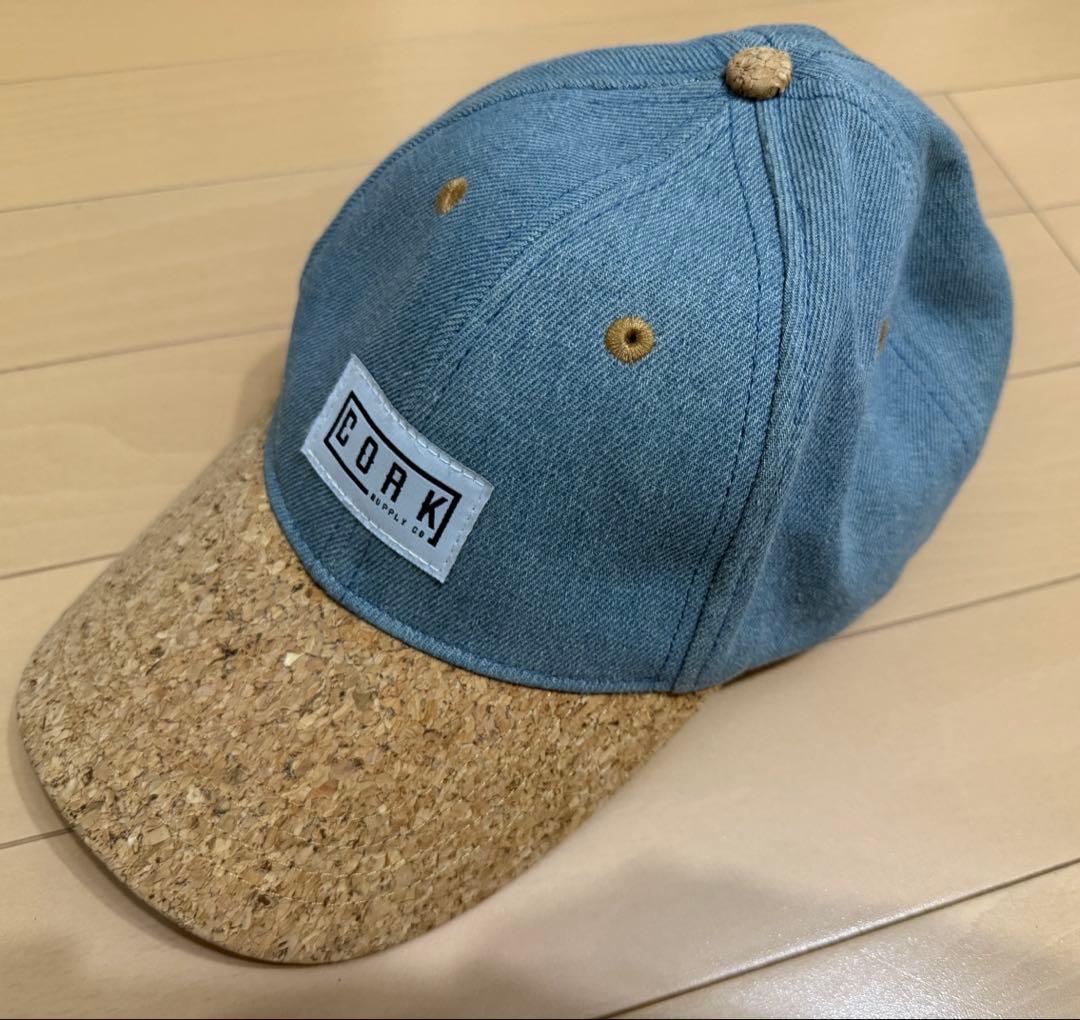 激レア　サロモン×コルクサプライ　コルク バイザー デニムキャップ スノボ 青