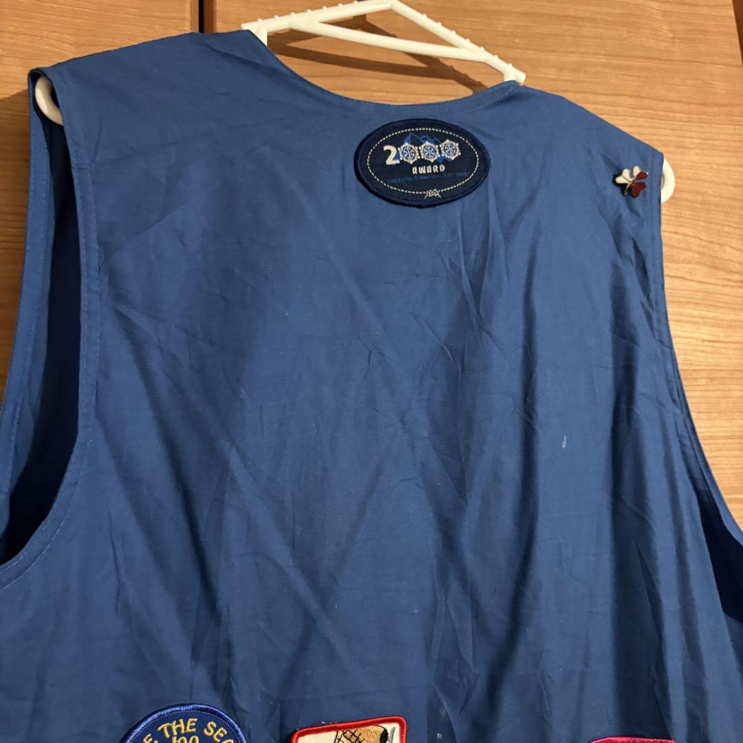 ガールスカウト ワッペン ピンバッジ ベスト ブルー vintage