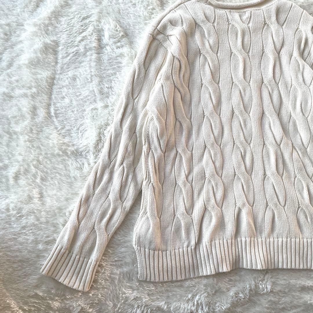 希少✨POLO RALPH LAUREN 太ケーブル コットンニット ポニー刺繍 希少✨POLO RALPH LAUREN 太ケーブル コットンニット ポニー刺繍