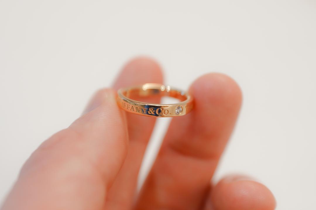 ティファニー フラットバンドリング 3Pダイヤモンド 約#7号 k18PG TIFFANY&Co. ティファニー フラット バンドリング 3P