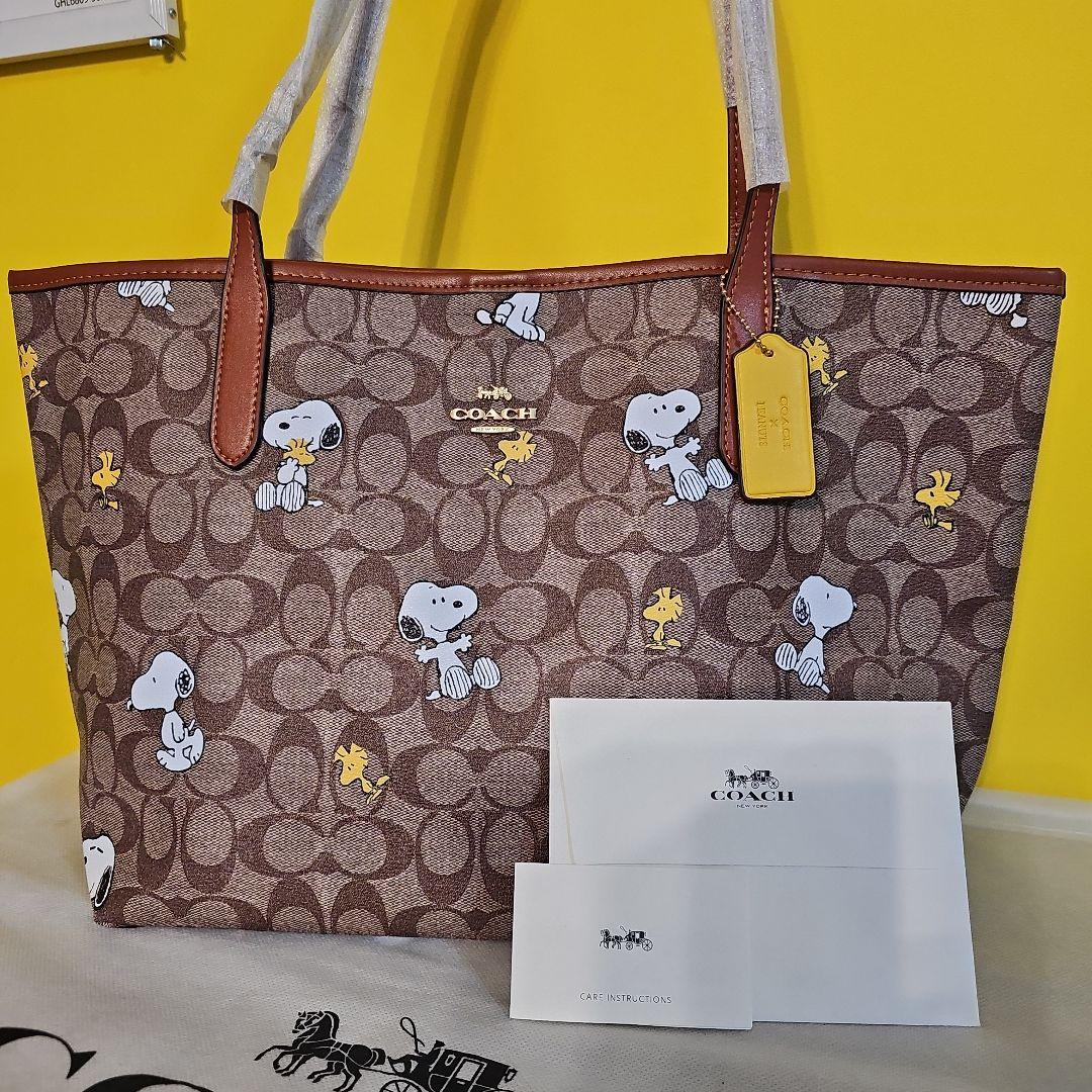 COACH スヌーピー トートバッグ コーチ 癒し ウッドストック 新品 大人気