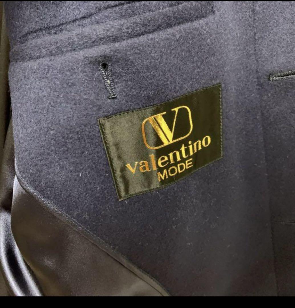VALENTINO バレンチノ　カシミヤ 100% ステンカラーコート　ネイビー