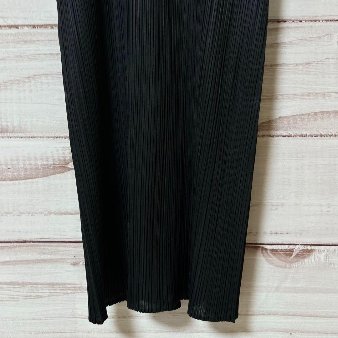 25SS✨ 美品 プリーツプリーズ ノースリーブロングワンピース 黒