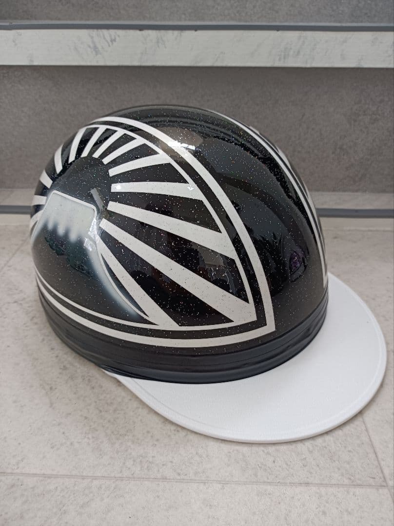 カスタムコルク半　黒白富士日章　七色ラメ