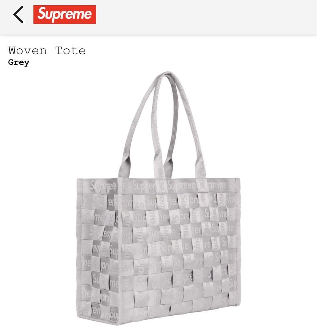 【新品】Supreme woven tote Grey トートバッグ 画像1