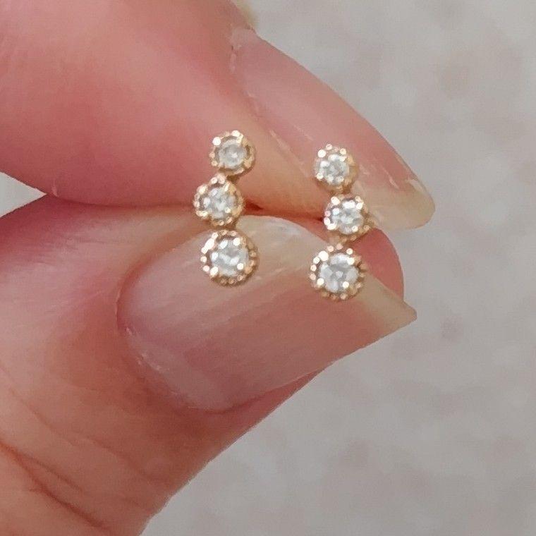 POLKA&POLCO ダイアモンドピアス Sia ピンクゴールド