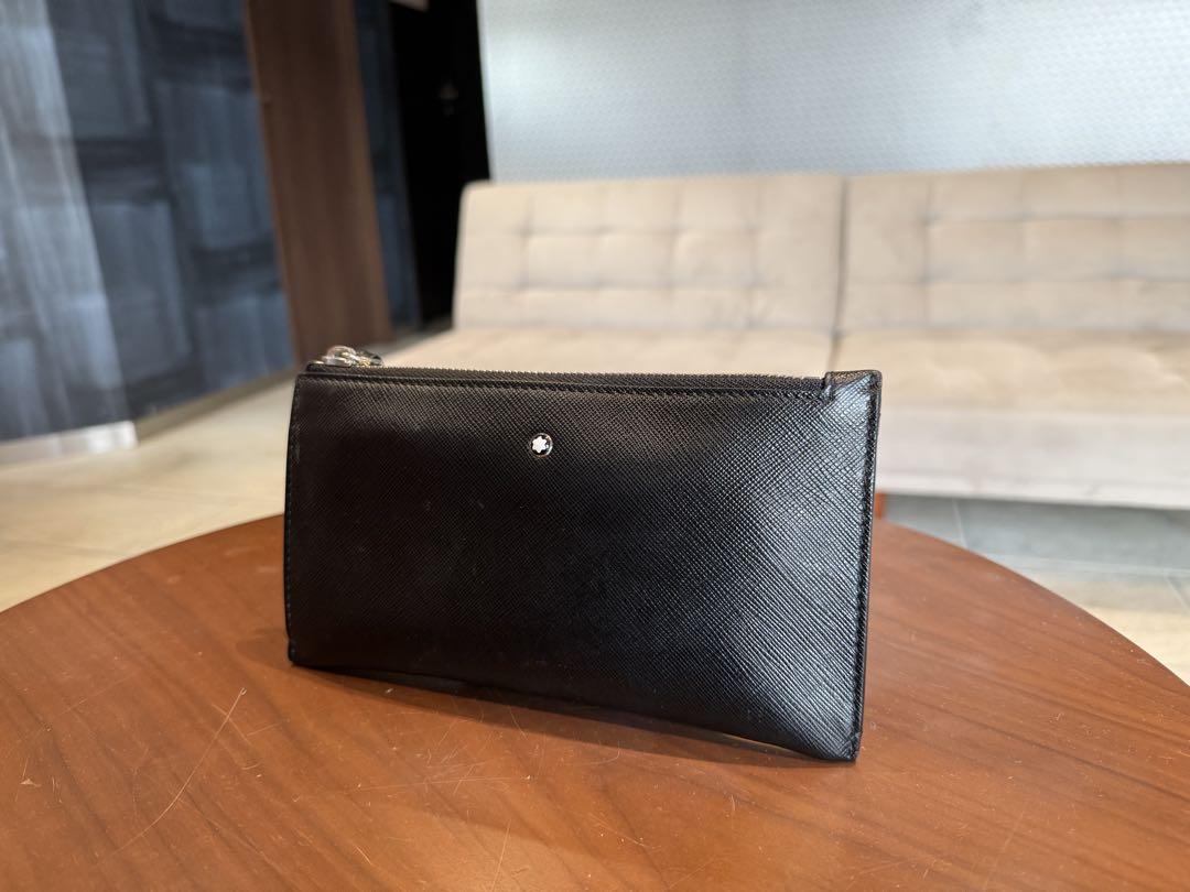 $460 Montblanc ブラックレザーミニサルトリアルポーチ