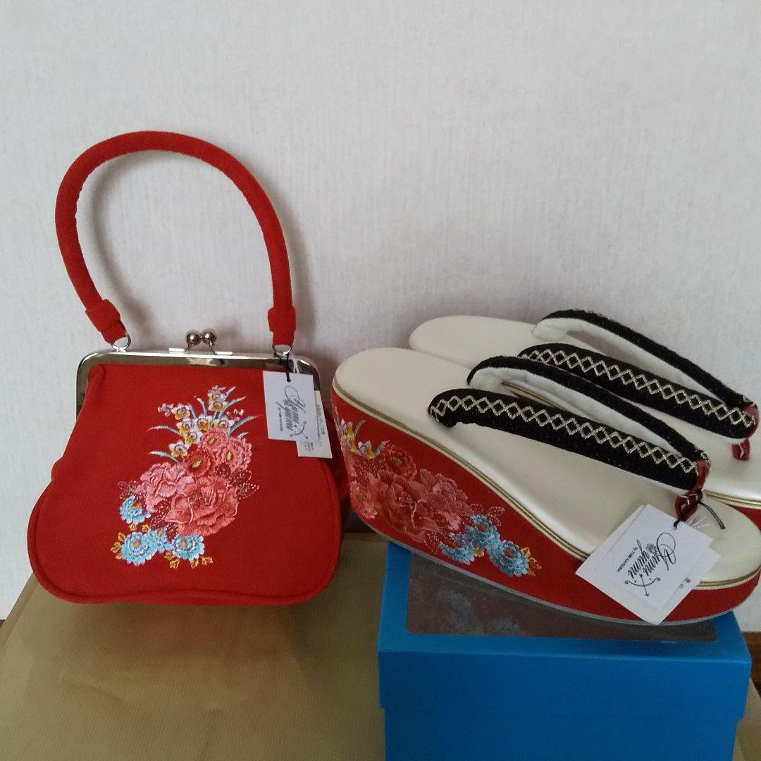 草履バッグセット 厚底 桂由美 振袖用 成人式 新品未使用