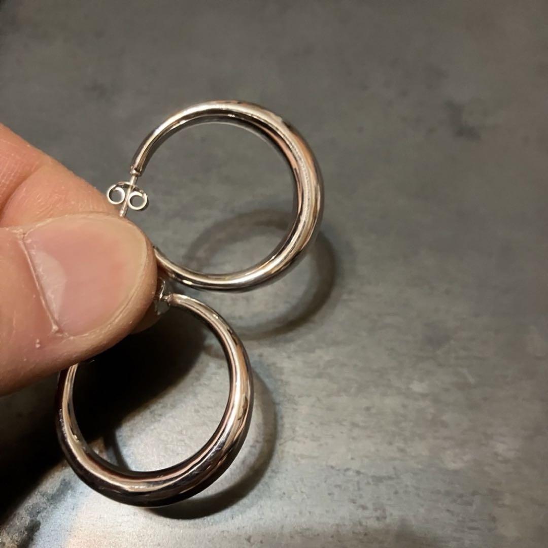 SILVER925 HOOP STUD EARRINGS /シルバー/ピアス