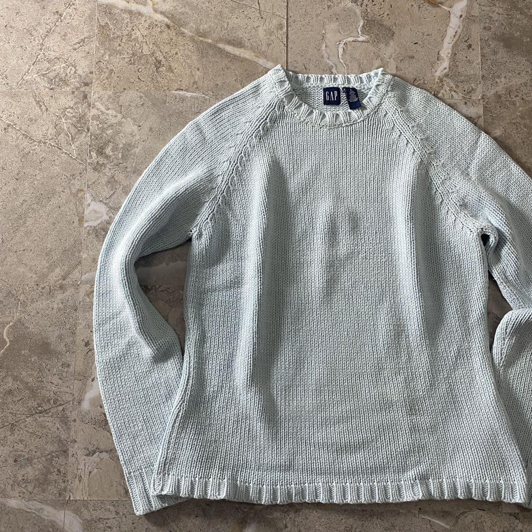 00's OLDGAP 紺タグ ライトブルー 長袖 ニット セーター レディース