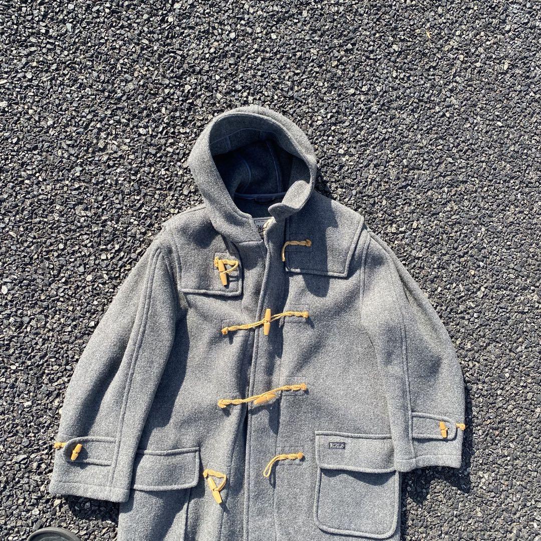 90s 古着　ウールリッチ　ダッフルコート　グレー　ウール