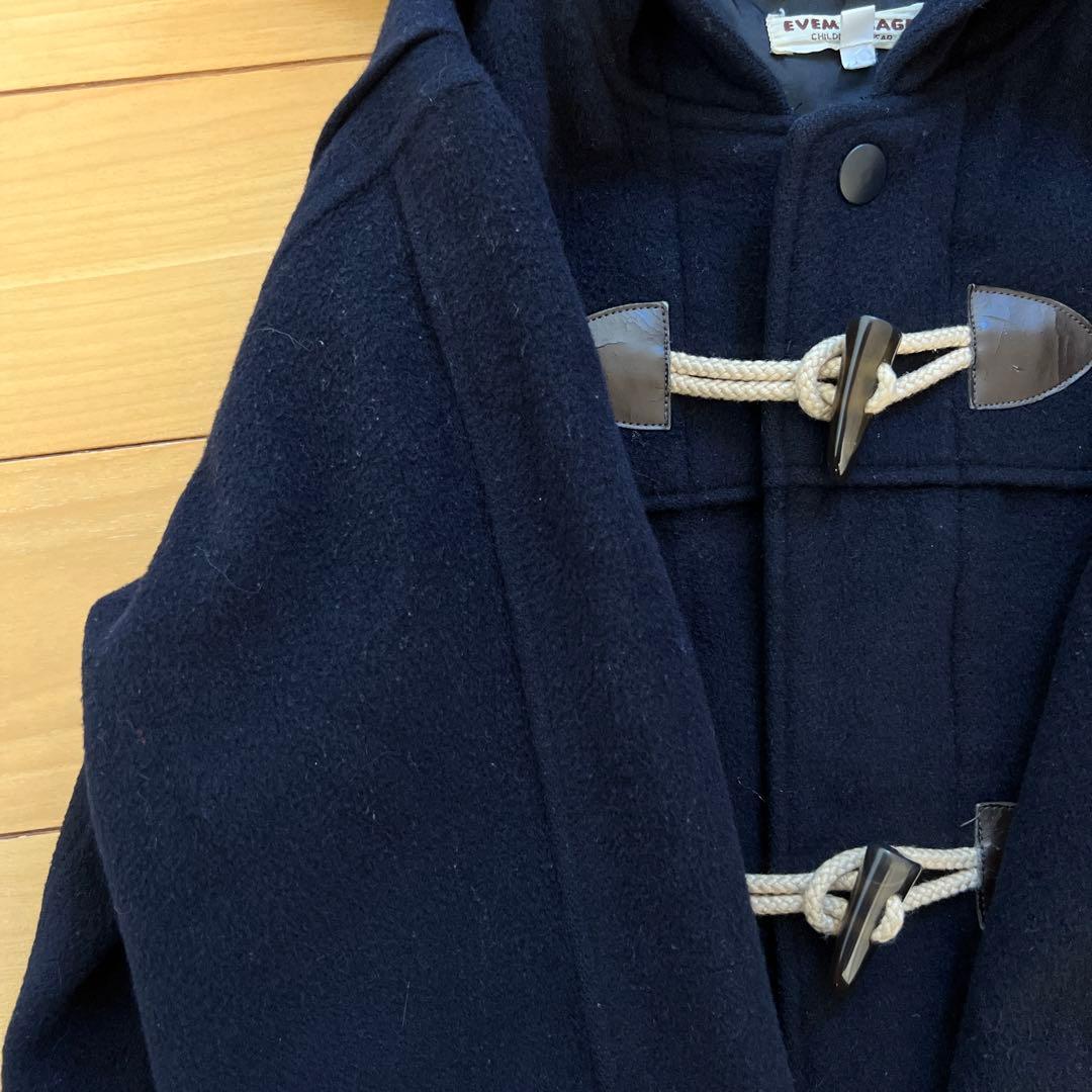 ダッフルコート ネイビー アンゴラ ウールコート 120cm フード