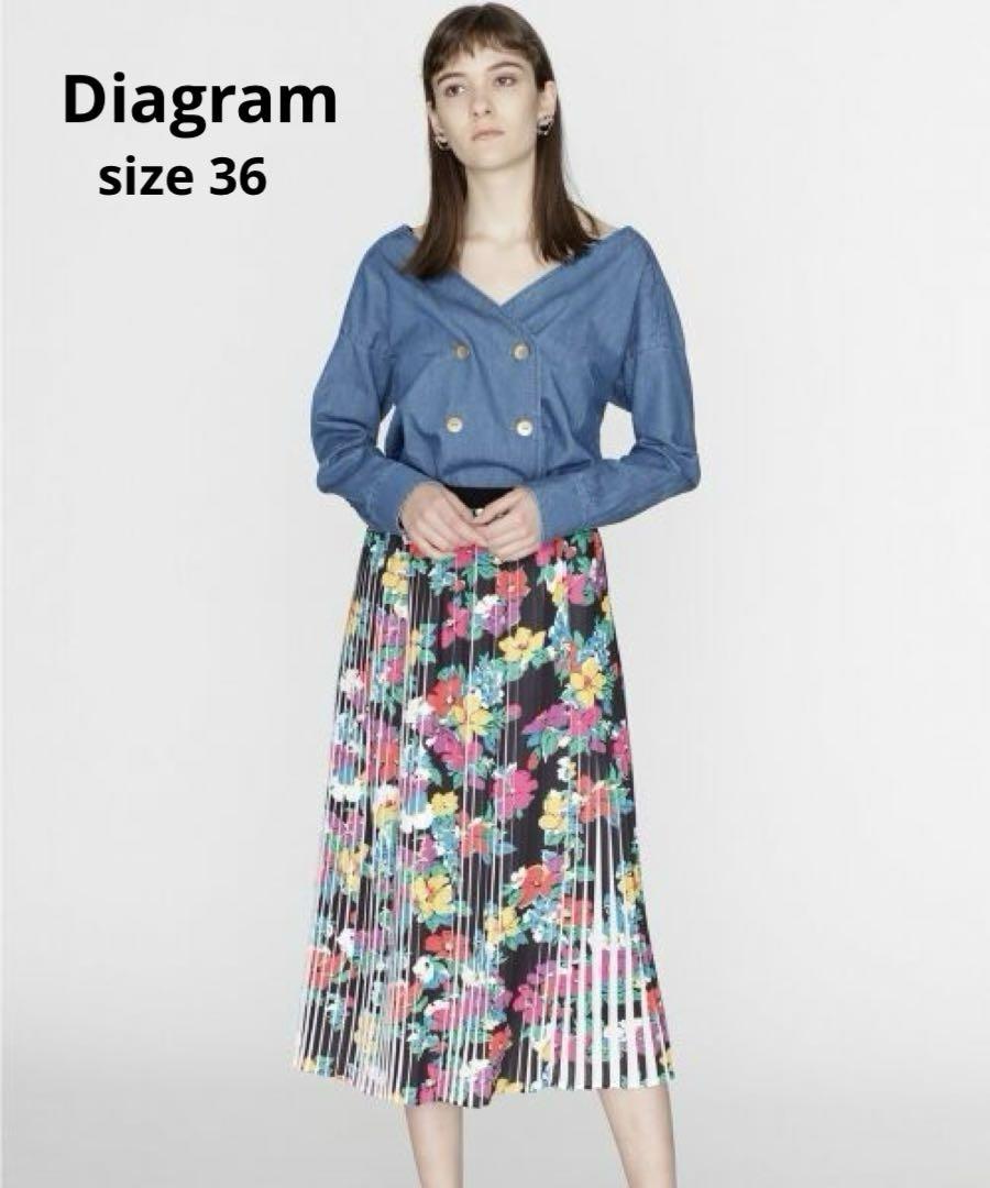 【美品】Diagramグレースコンチネンタル フラワープリーツスカート 花柄