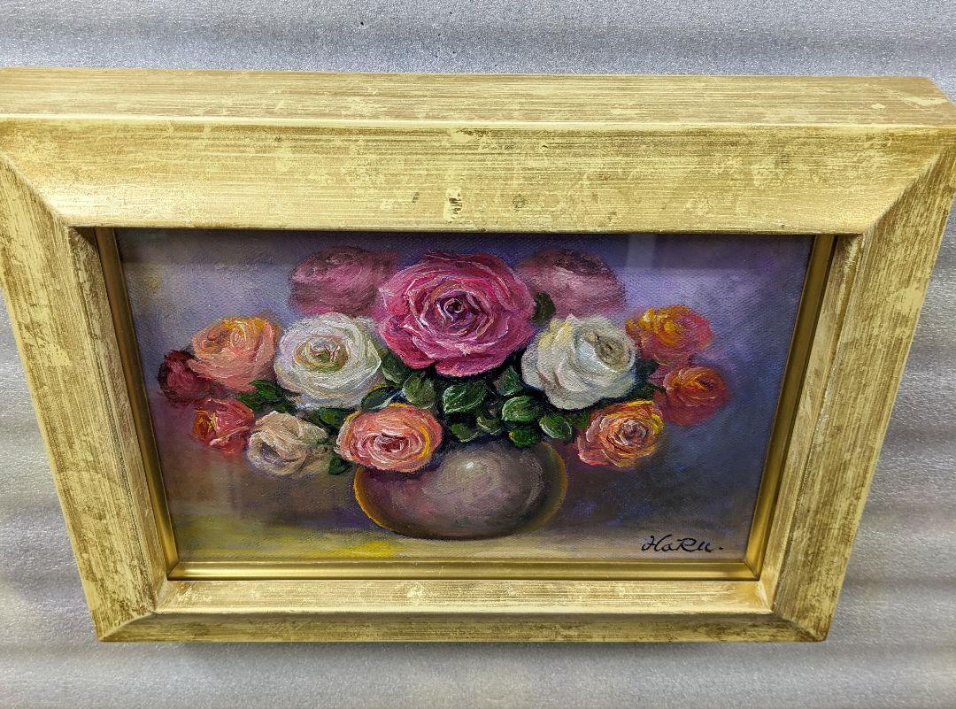 画家haru☆油彩画☆薔薇☆サ厶ホ―ル☆真作、原画、一点物。 画家haru☆油彩画☆薔薇☆サ厶ホ―ル☆真作、