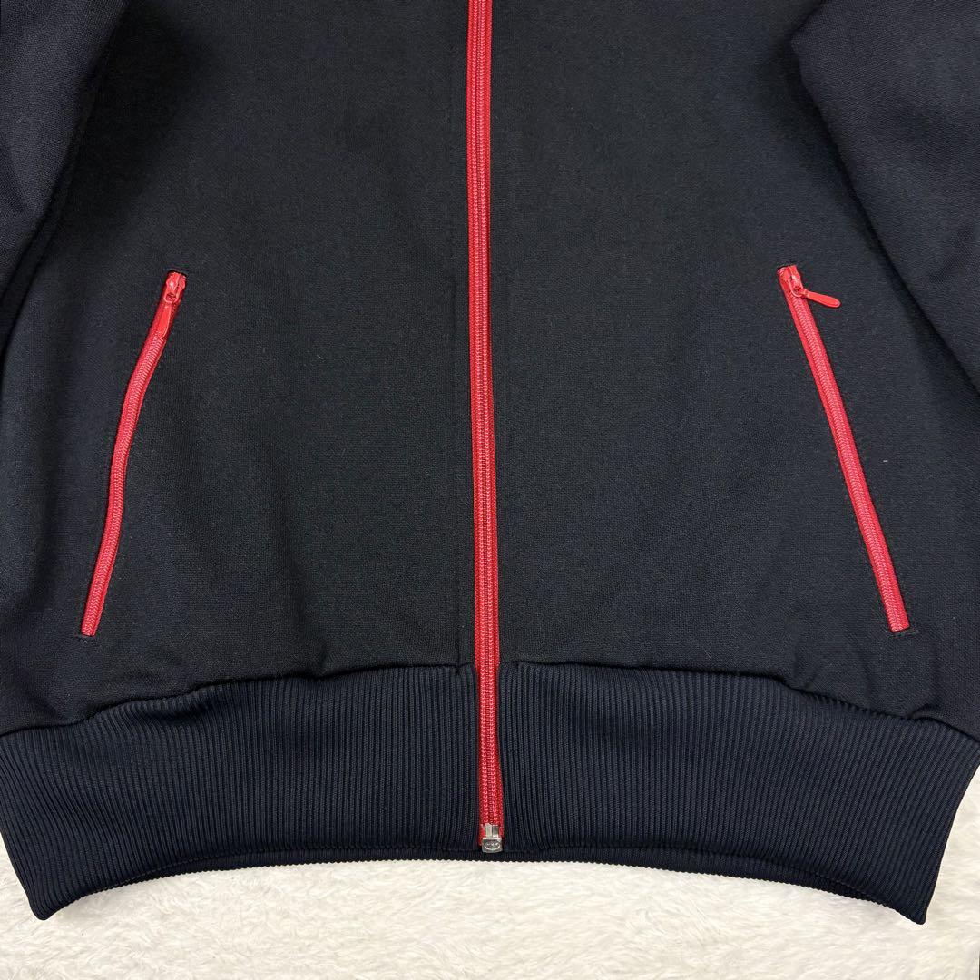 美品70s アディダス トラックジャケット 西ドイツ デサント 黒赤バイカラーM
