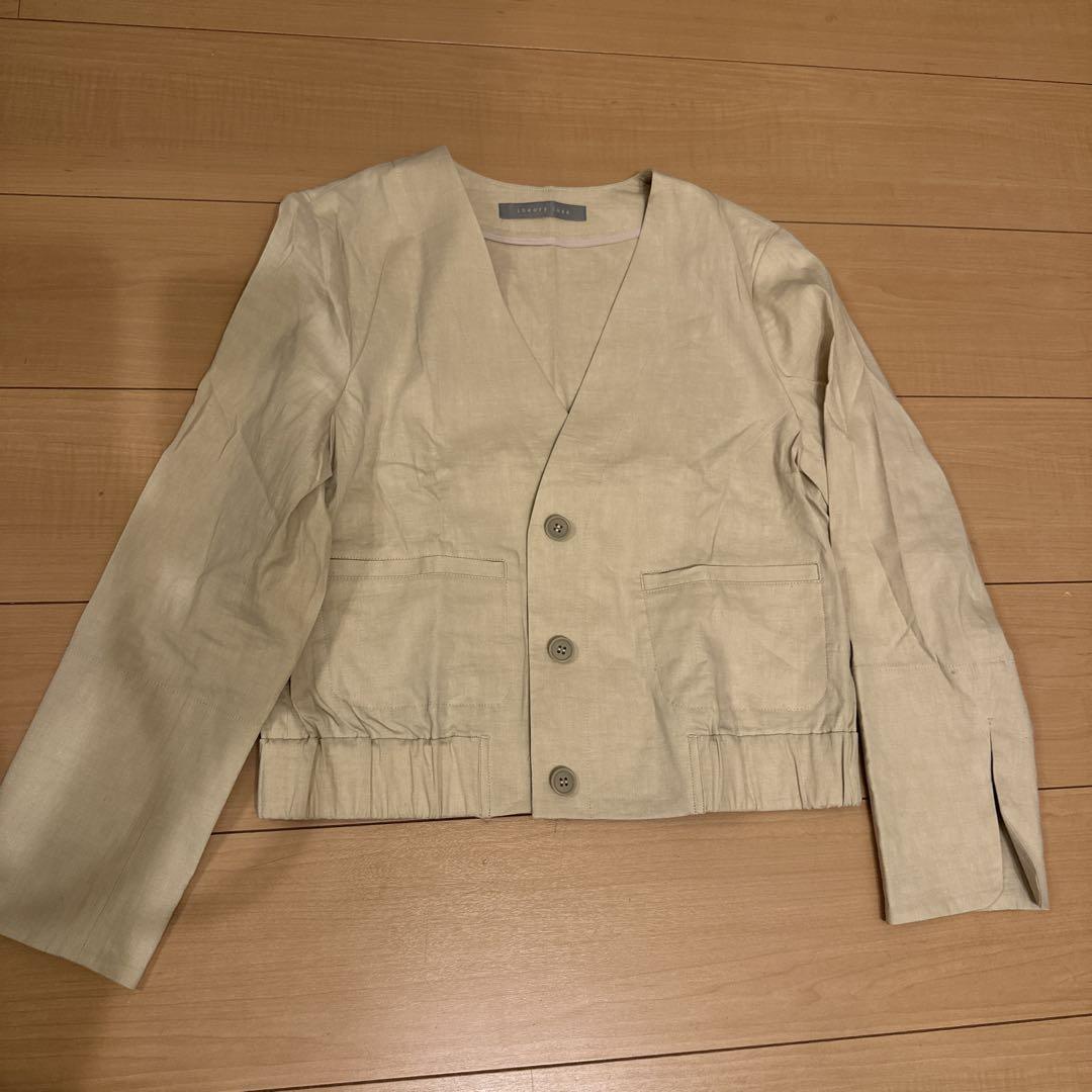 theory luxe ベージュ ノーカラージャケット