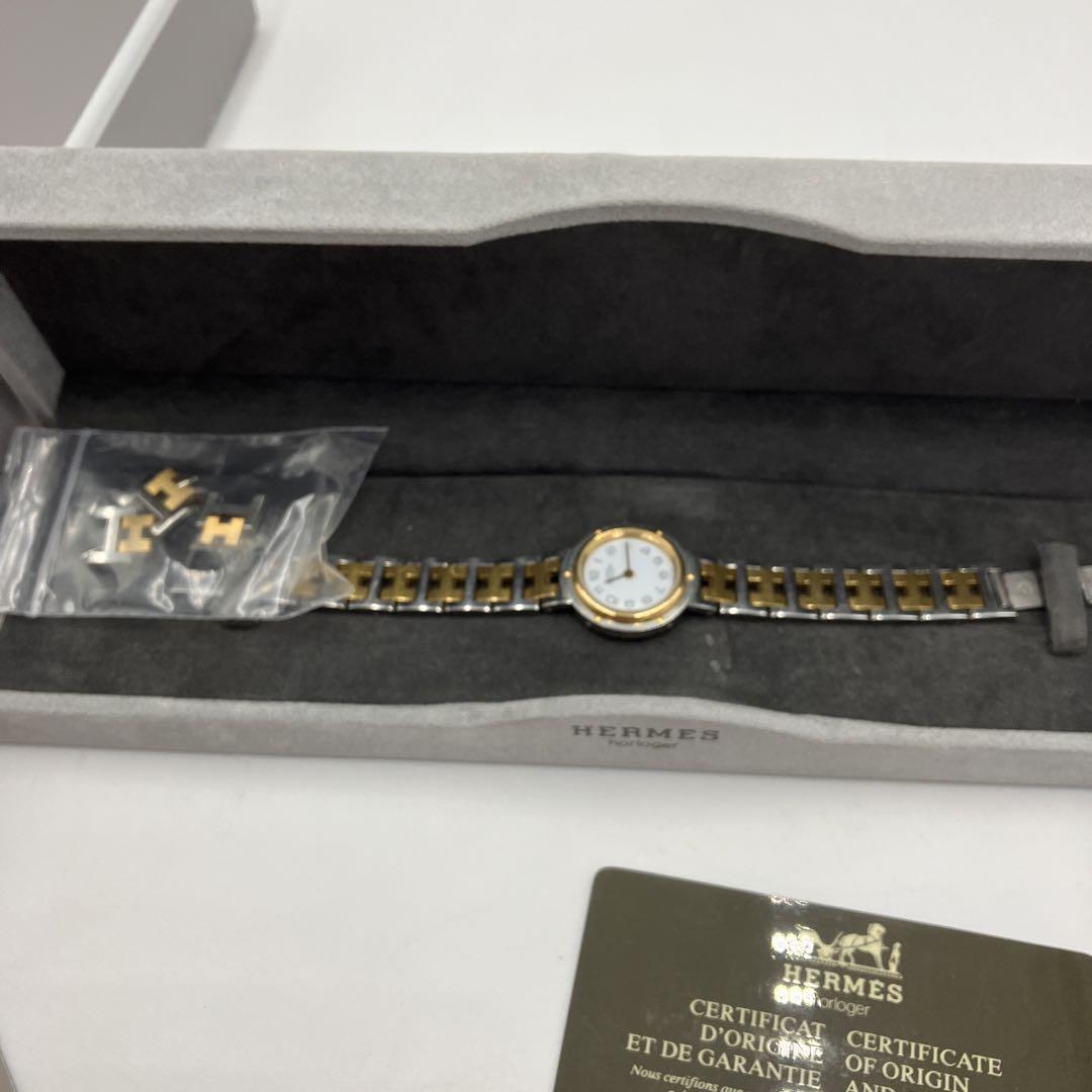 【クリッパー】HERMES ’エルメス 時計’ コンビモデル ホワイト　美品