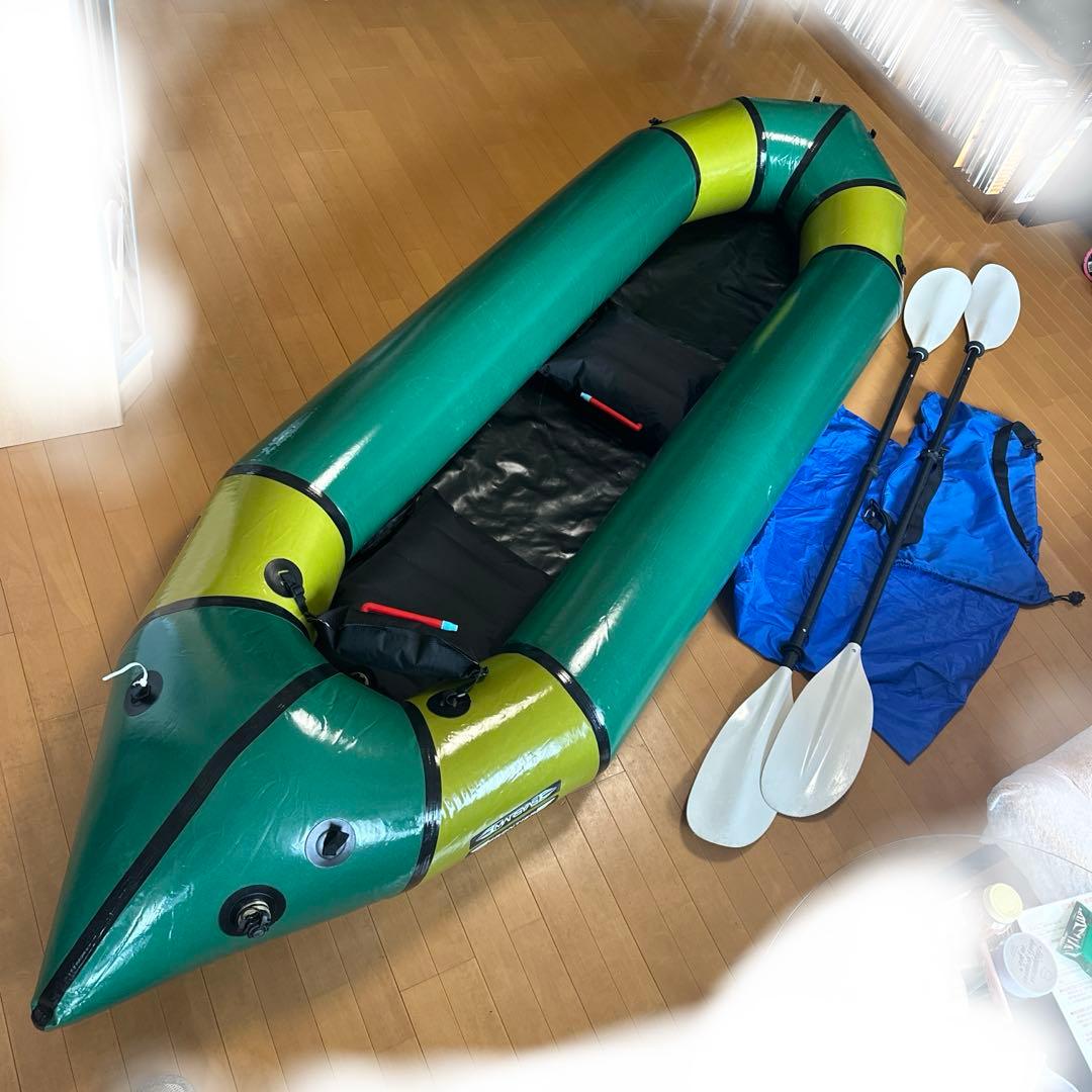 マーシャスフロンティアパックラフト大人2人用 グリーンやや傷や汚れあり