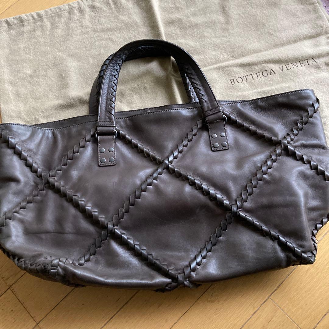 BOTTEGA VENETA ダークブラウン ボストンバッグ