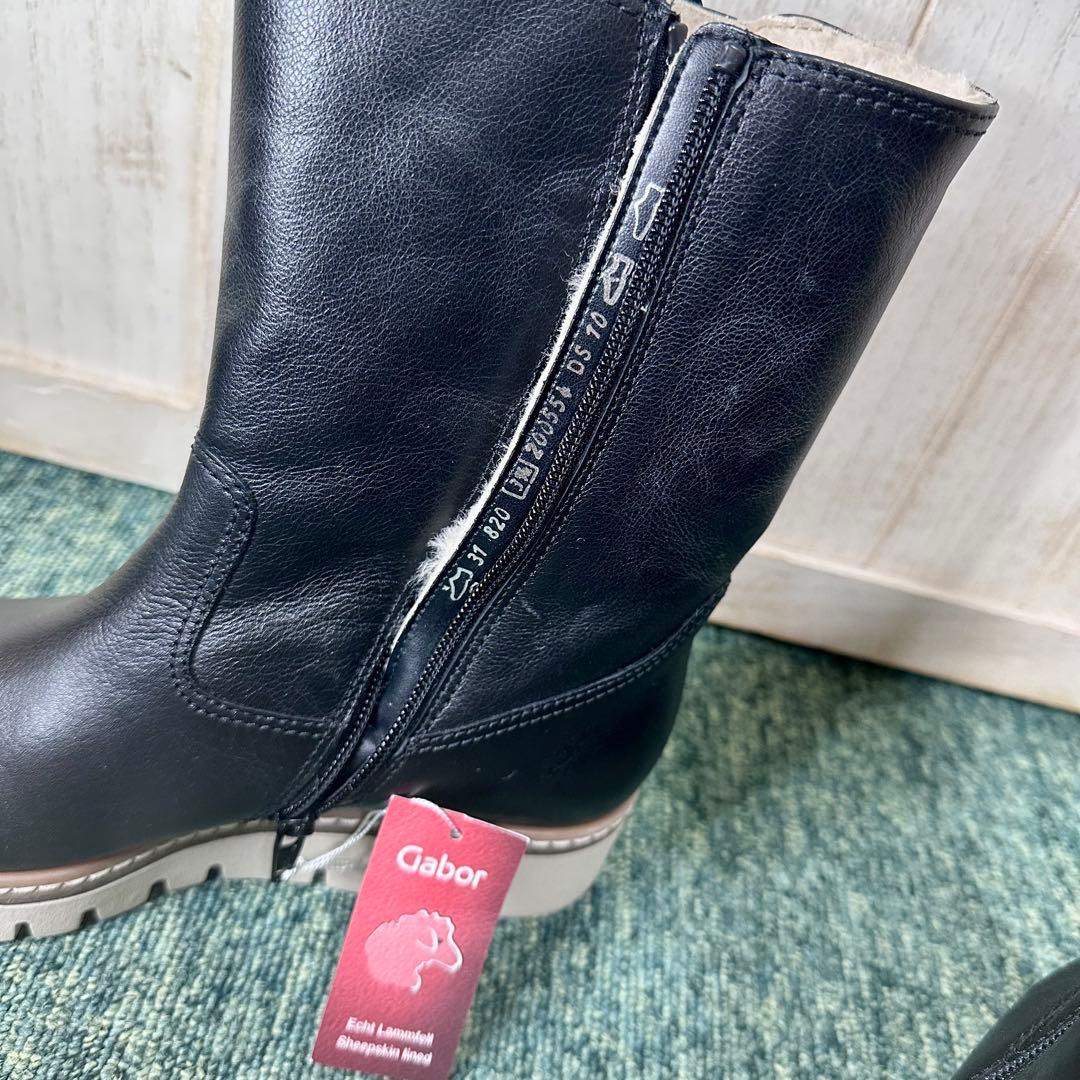 Gabor ガボール サイドジップ レザー ムートンブーツ 3.5 23cm Gabor ガボール サイドジップ レザー ムートンブーツ 3.5 23cm