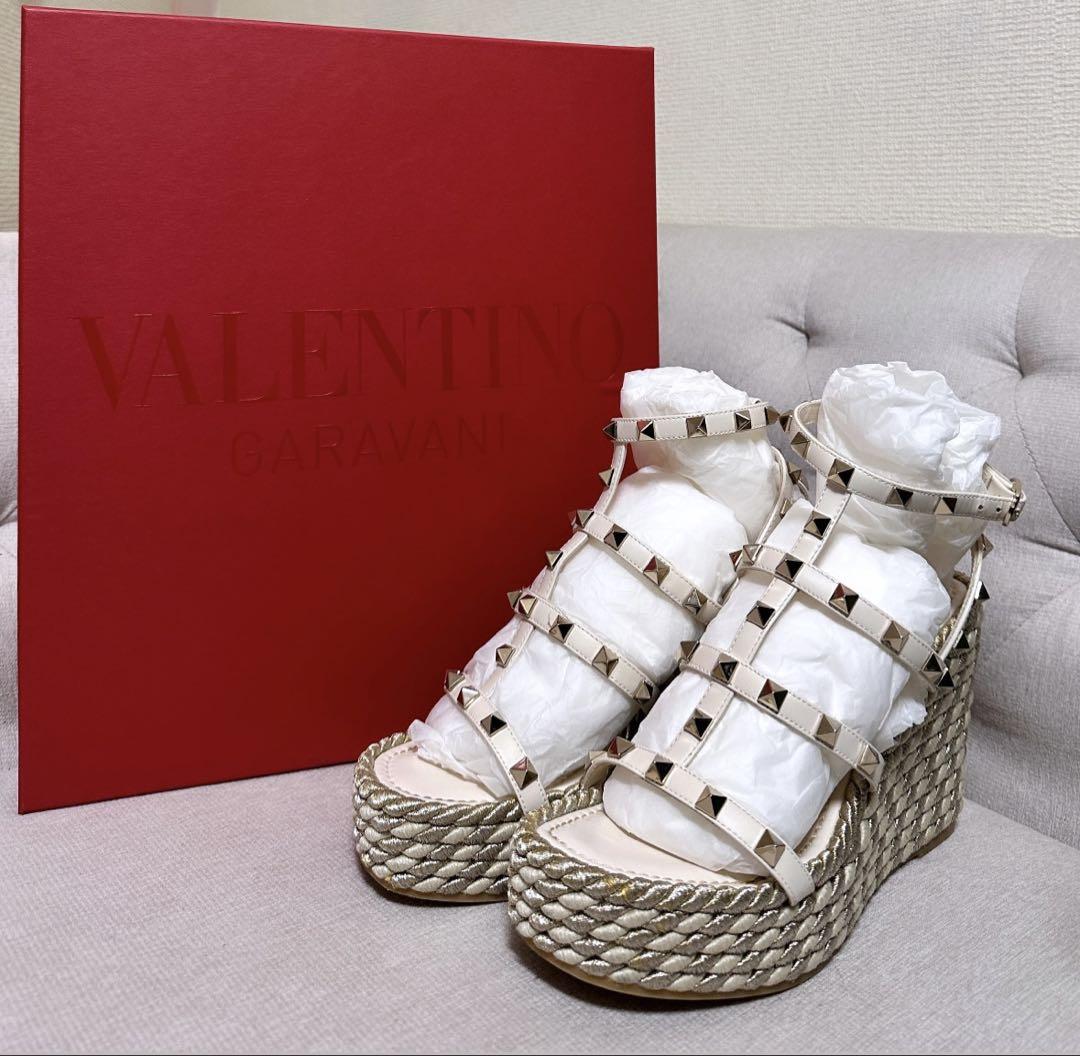 VALENTINO ヴァレンティノ ロックスタッズ ウェッジサンダル 35