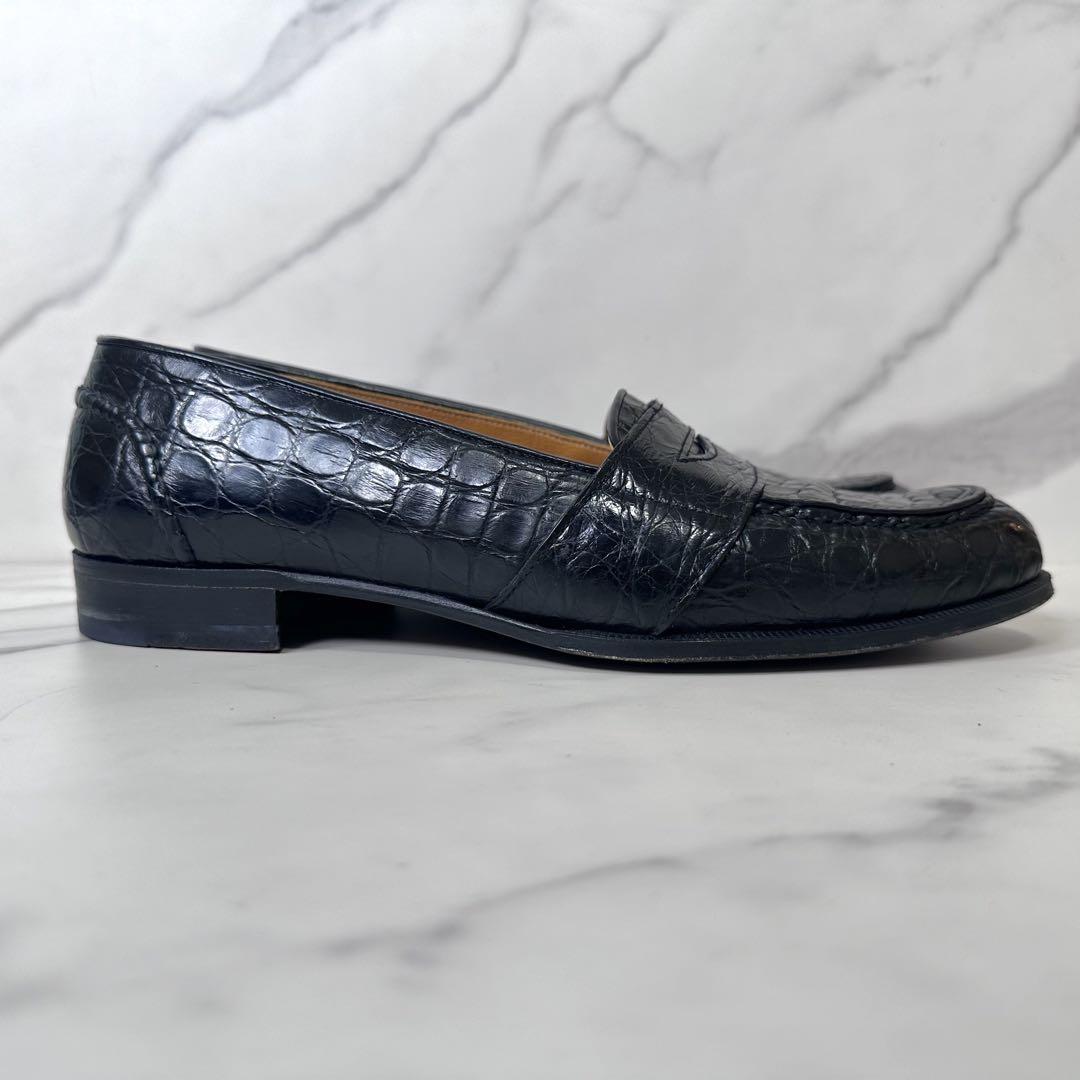 RALPH LAUREN クロコダイル ローファー ブラック 25.5cm