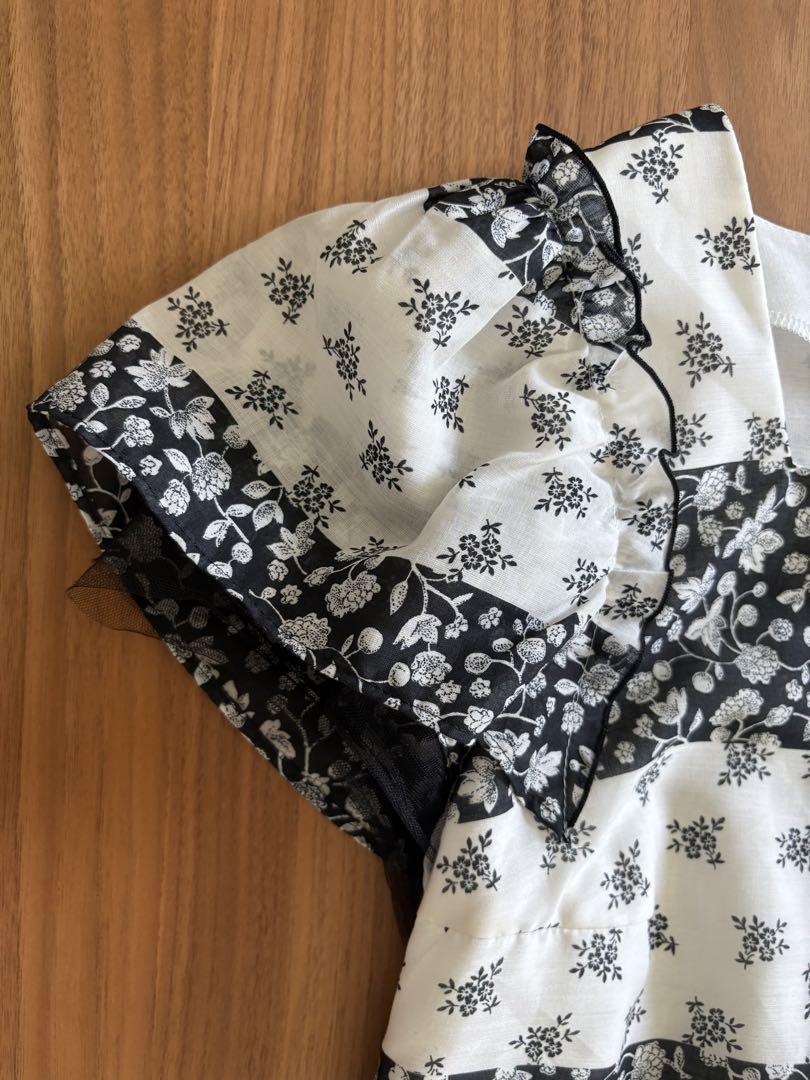 M'S GRACY ワンピース 小花柄 ティアード 花柄 フリル 40 L