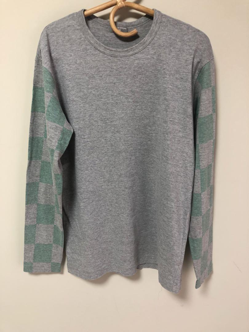 COMME des GARÇONS HOMME グレー ミントチェックカットソー
