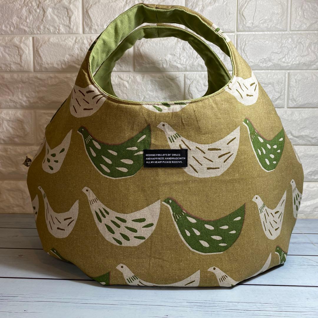 北欧テイストkororinbag とり（ラージサイズ）同柄スマホクリーナー付き