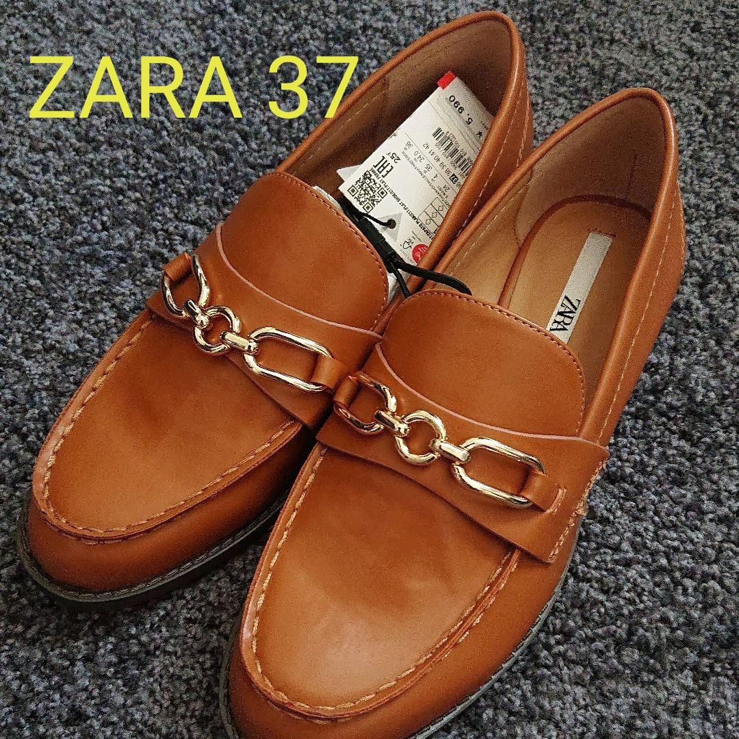 新品 ZARA メタルバックルローファー 高級 新品 ZARA メタルバックルローファー 高級