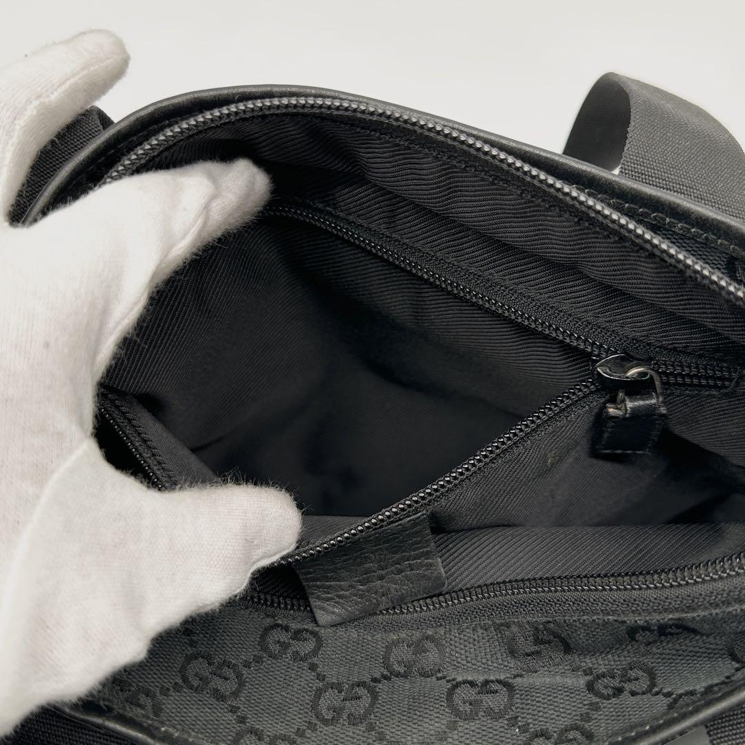 【極美品】 GUCCI レザー×キャンバス トートバッグ GG柄 ブラック 黒