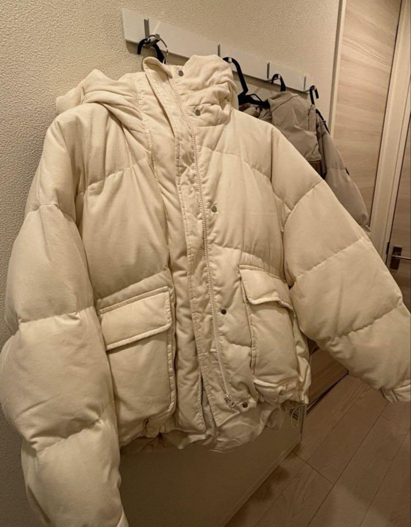 格安新品  cocodeal アイボリー ダウン ジャケット・アウター