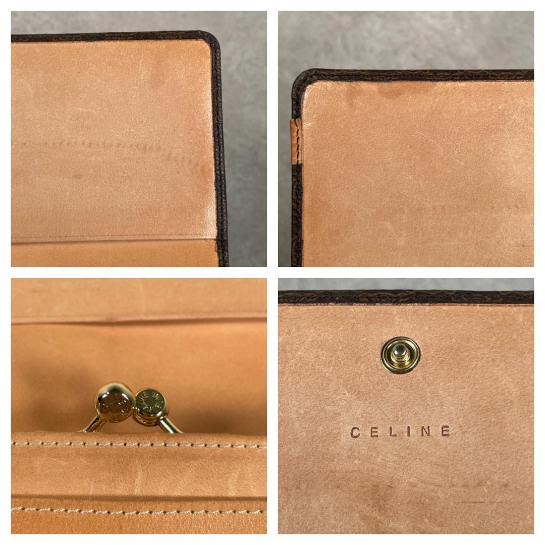 Celine セリーヌ 長財布 ブラウン 茶色 マカダム トリオンフ がま口