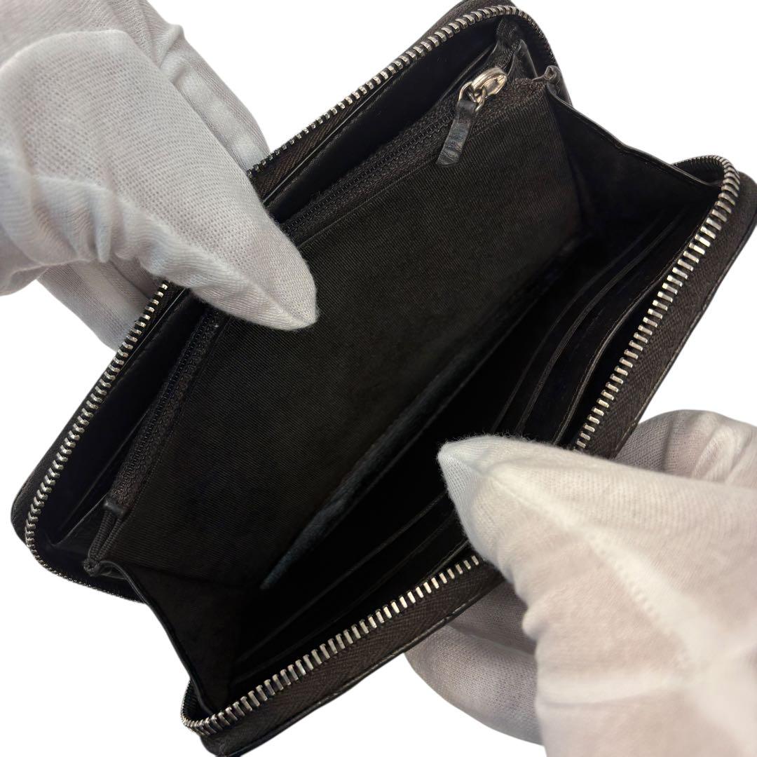 超美品　CHANEL マトラッセ　キャビアスキン　ラウンドファスナー　長財布