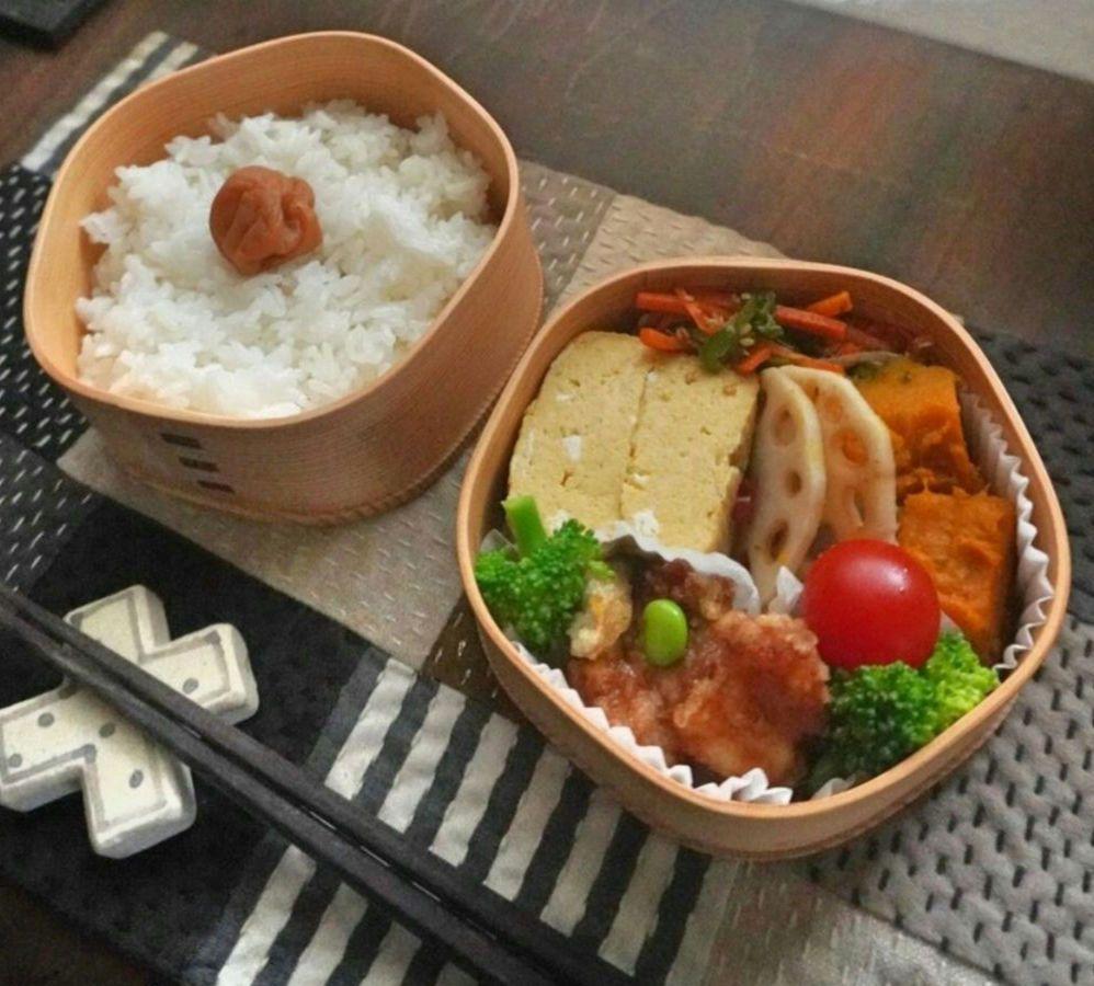 新品同様　大館工芸社　弁当箱　曲げわっぱ　わっぱ弁当　栗久　木製　梅花弁当　2段