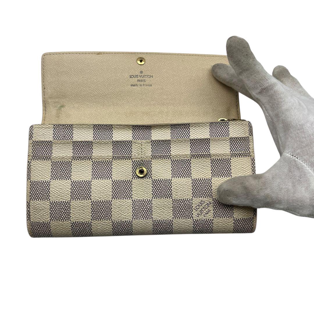 【微美品】LOUIS VUITTON ルイヴィトン　長財布　ダミエアズール　白