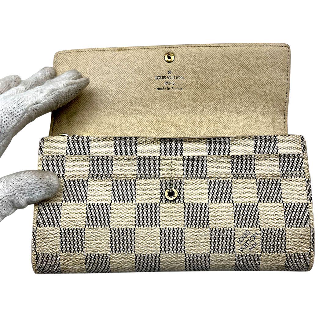 【微美品】LOUIS VUITTON ルイヴィトン　長財布　ダミエアズール　白 微美品】LOUIS VUITTON ルイヴィトン 長財布 ダミエアズール 白