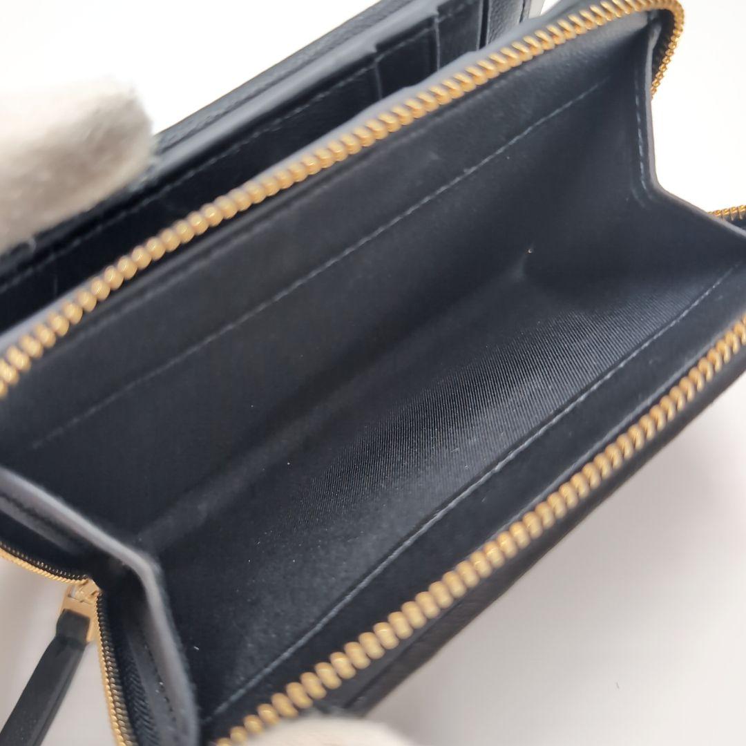 【未使用級】トリーバーチ 二つ折り財布 キルティング フレミング レザー 黒 画像11