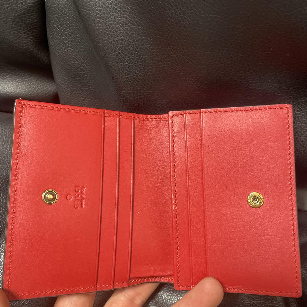 【美品】GUCCI チェリー装飾 二つ折り財布 Gucci チェリー装飾 二つ折り財布